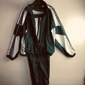 Vintage Lanzera 2 Piece Track Suit - Green & White